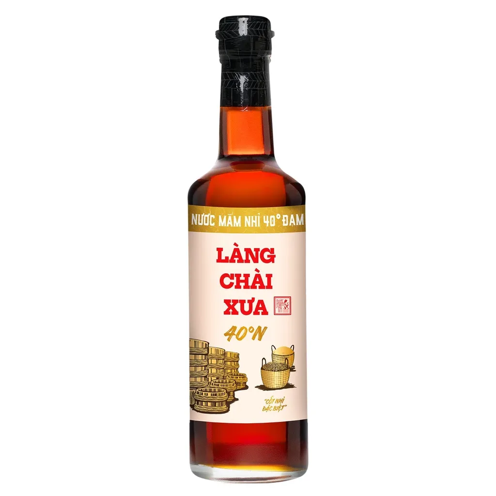 Ảnh Nước mắm nhỉ 40 độ đạm Làng Chài Xưa nhãn vàng chai thủy tinh 500ml ủ chượp 2 lần không chất bảo quản 3