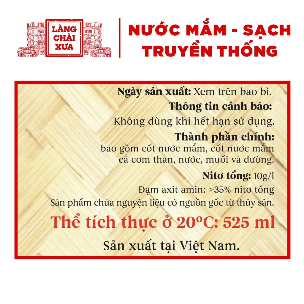 Ảnh Nước mắm nhỉ cá cơm than Làng Chài Xưa 525ml (01 chai) sánh đặc thịt cá 300 năm truyền thống 2