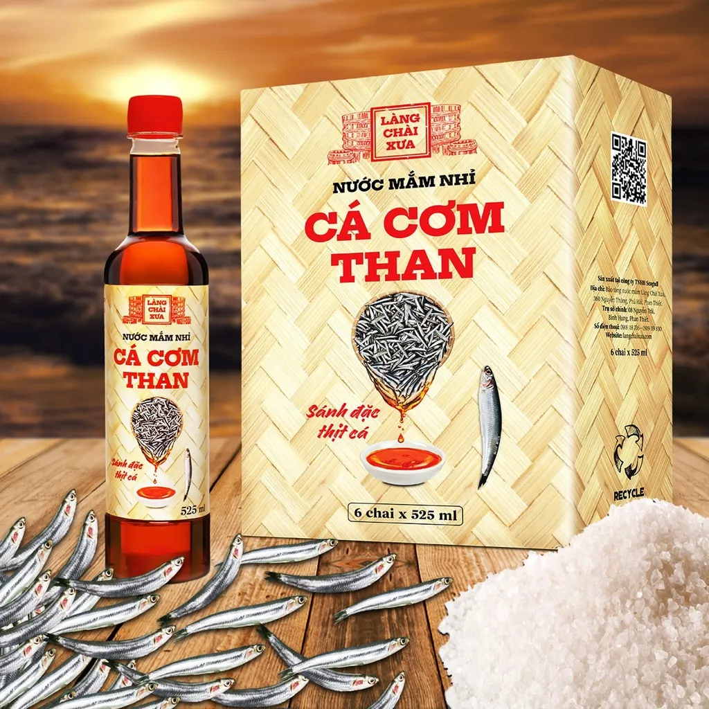 Ảnh Nước Mắm Nhỉ Làng Chài Xưa Cá Cơm Than, Tôm Biển, Cá Cơm Ruột Đỏ 525ml/chai nhựa cao cấp, tiết kiệm 3