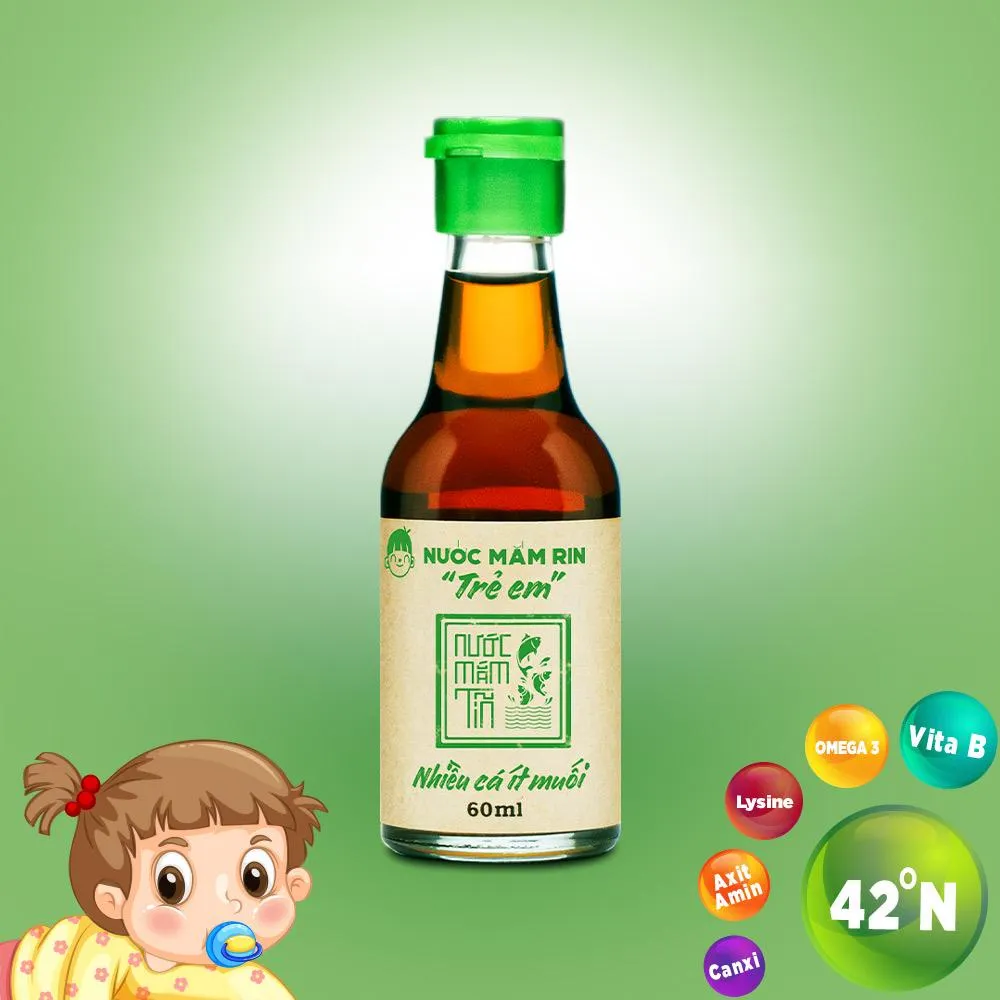 Ảnh Nước mắm tĩn trẻ em cho bé ăn dặm độ đạm 42N 60ML/chai nhiều cá ít muối kích thích vị giác 4