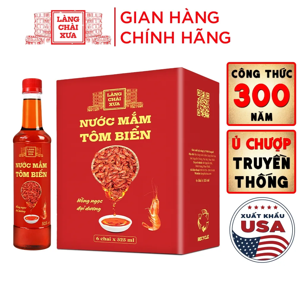 Ảnh Nước mắm tôm biển Làng Chài Xưa 525ml/chai Hồng Ngọc Đại Dương 300 năm truyền thống 1