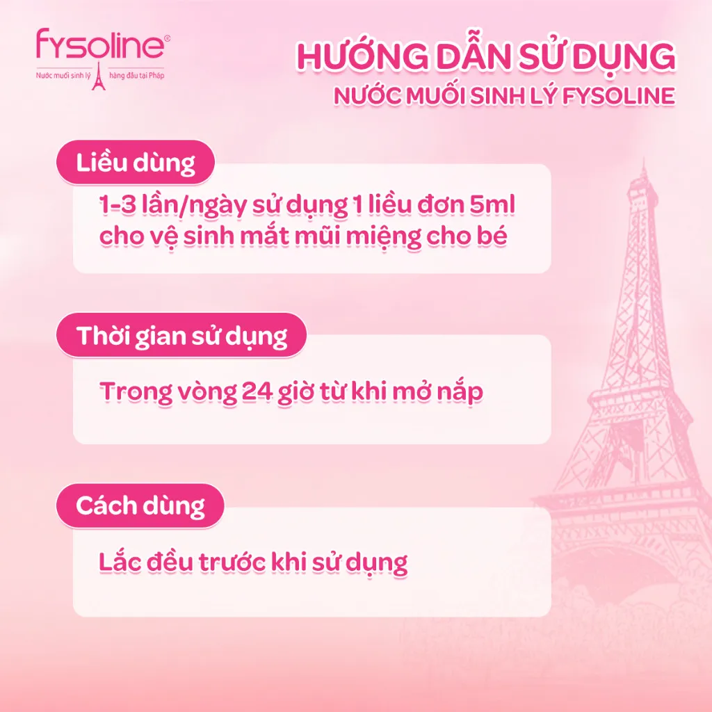 Ảnh Nước muối sinh lý Fysoline Pháp - Vệ sinh mắt, mũi, miệng cho bé hàng ngày - Hộp 40 ống x 5ml 4
