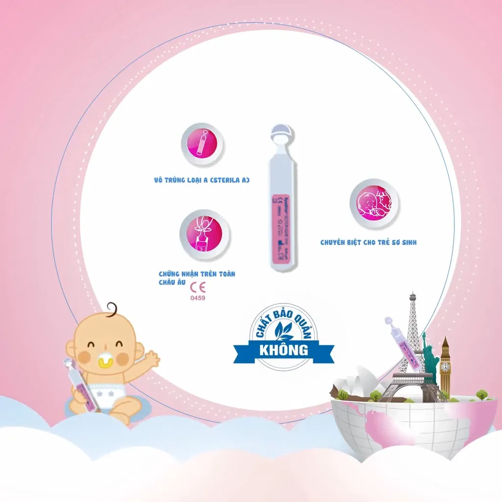 Ảnh Nước muối sinh lý Pháp Fysoline vệ sinh mắt, mũi, miệng cho bé hộp 5 ống x 5ml 3