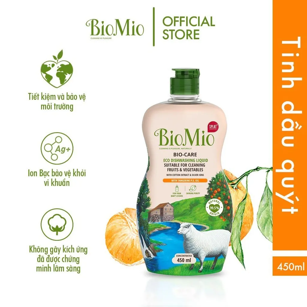 Ảnh Nước Ngâm Rửa Rau Củ Quả Sinh Học BioMio BIO-CARE 450ml Tiện Lợi, Tiết Kiệm, An Toàn Cho Sức Khỏe 2