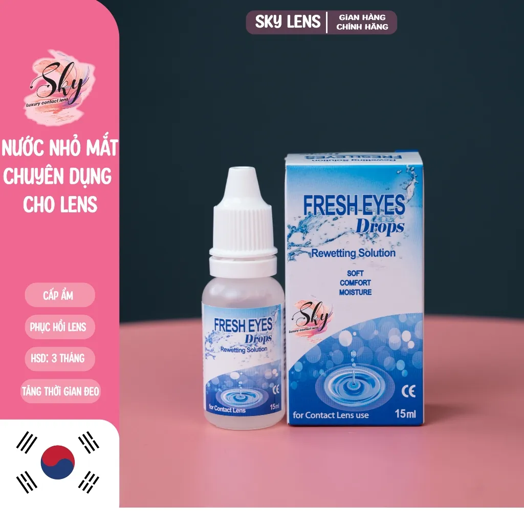 Ảnh Nước nhỏ mắt chuyên dụng cho lens Sky Contact lens 15 ml ( nước mắt nhân tạo) 1