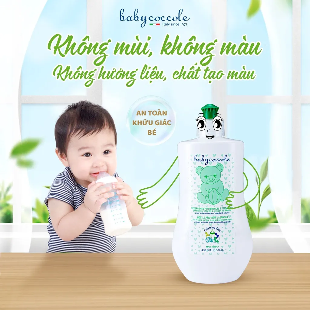 Ảnh Nước rửa bình sữa Babycoccole Chiết xuất cỏ xạ hương và lô hội 400ml 3