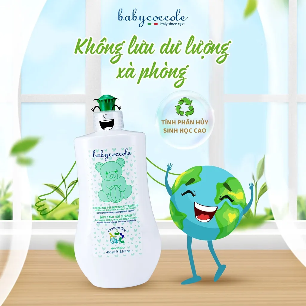 Ảnh Nước rửa bình sữa Babycoccole Chiết xuất cỏ xạ hương và lô hội 400ml 4