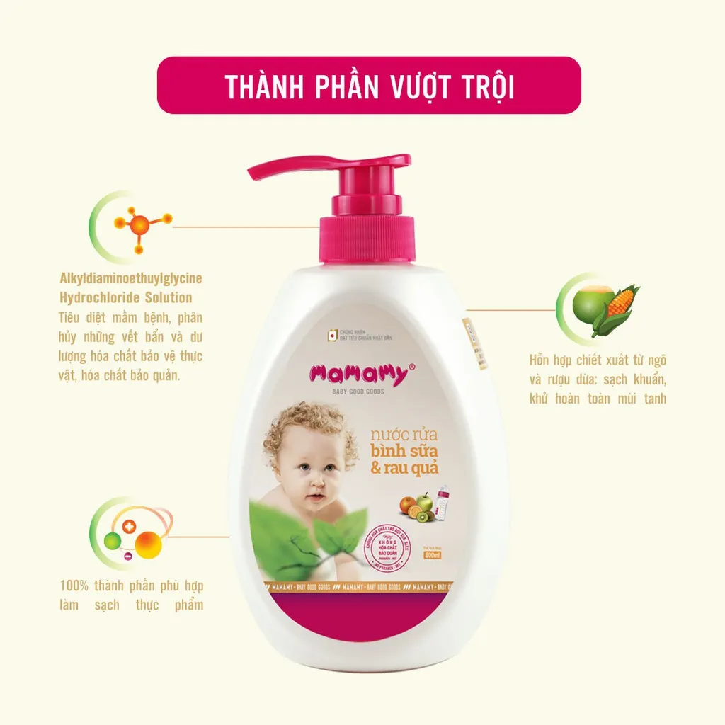 Ảnh -Nước rửa bình sữa Mamamy an toàn cho bé, rửa được rau củ quả thành phần thiên nhiên, an toàn 3