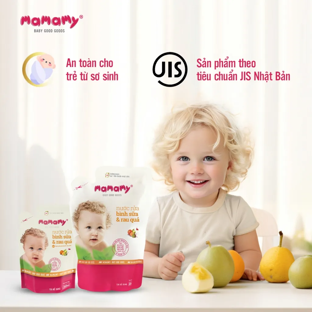 Ảnh Nước rửa bình sữa Mamamy an toàn cho bé, rửa được rau củ quả thành phần thiên nhiên, an toàn chai/túi 600ml 4
