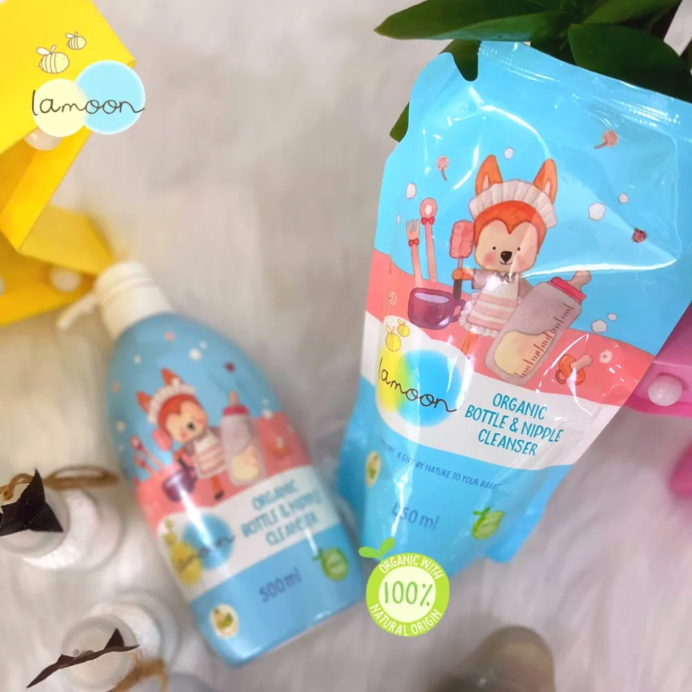 Ảnh Nước rửa bình sữa Organic an toàn cho bé Lamoon - Bình 500ml 3