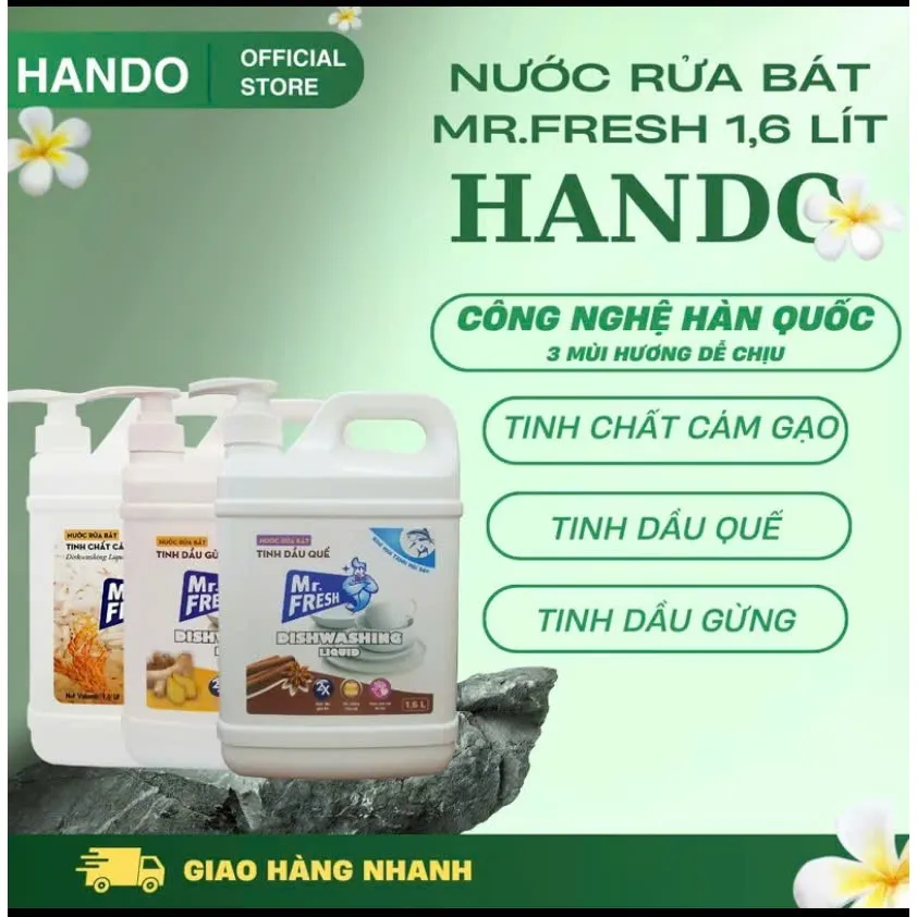 Ảnh Nước rửa chén đậm đặc siêu sạch MrFresh 1,6L an toàn da tay Múi quế/Gừng/Cám gạo 1