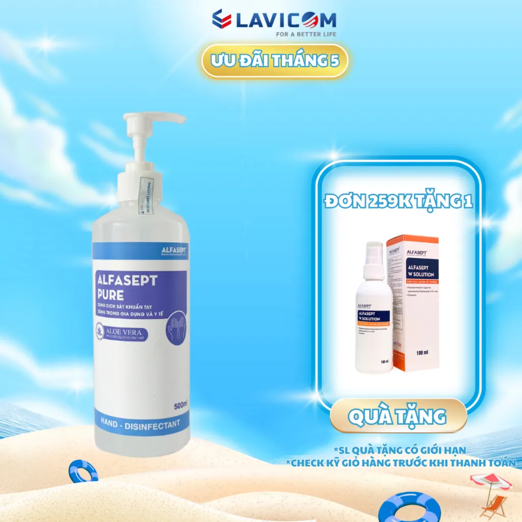 Ảnh Nước Rửa Tay Khô ALFASEPT Pure An Toàn Cho Da Nhạy Cảm, Giúp Diệt Khuẩn Nhanh Chóng Và Hiệu Quả Lọ 500ml 1