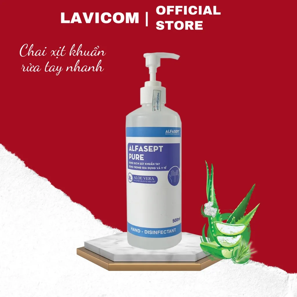 Ảnh Nước Rửa Tay Khô ALFASEPT Pure An Toàn Cho Da Nhạy Cảm, Giúp Diệt Khuẩn Nhanh Chóng Và Hiệu Quả Lọ 500ml 2