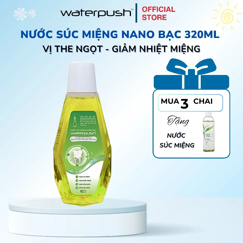 Ảnh Nước Súc Miệng Nano Bạc WaterPush Giảm Nhiệt Miệng, Thơm Miệng, Dùng Được Cho Máy Tăm Nước 3