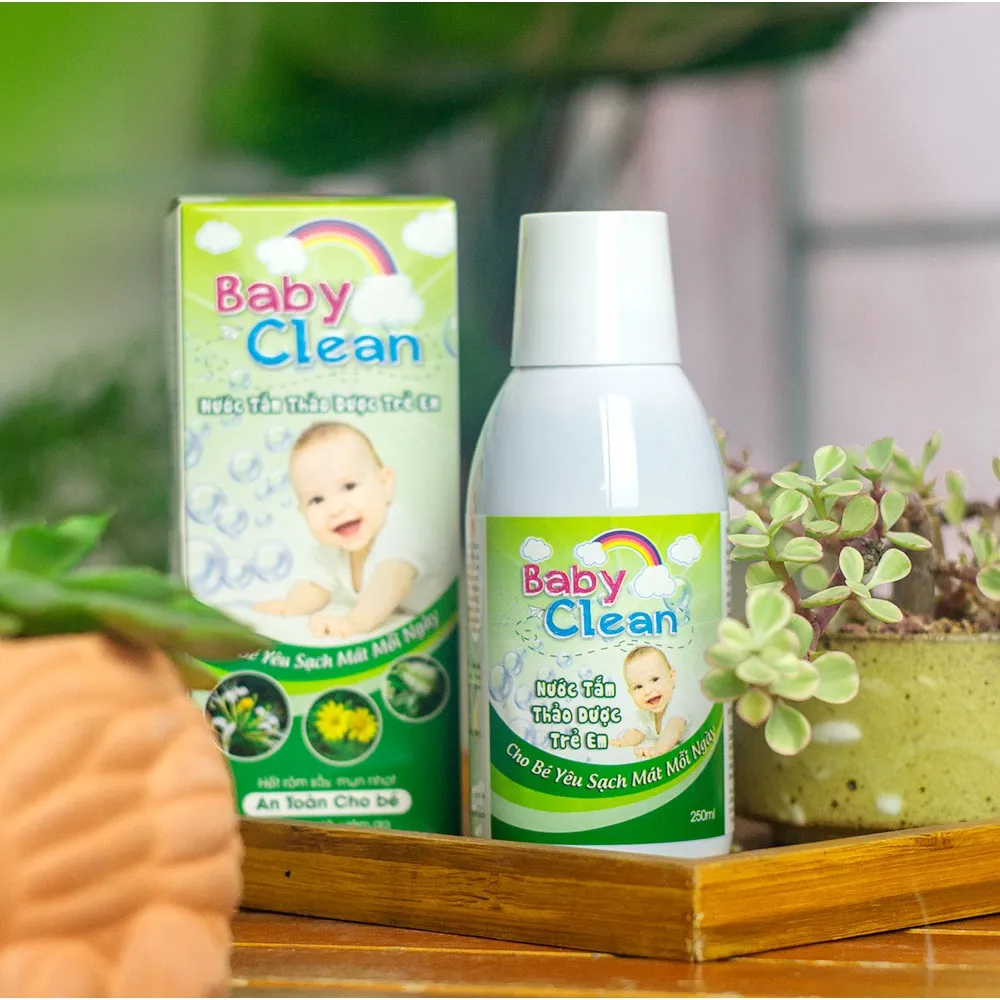 Ảnh Nước tắm thảo dược cho bé Baby Clean 250ml giảm rôm sảy, hăm tã, làm sạch và mát cơ thể cho bé 3