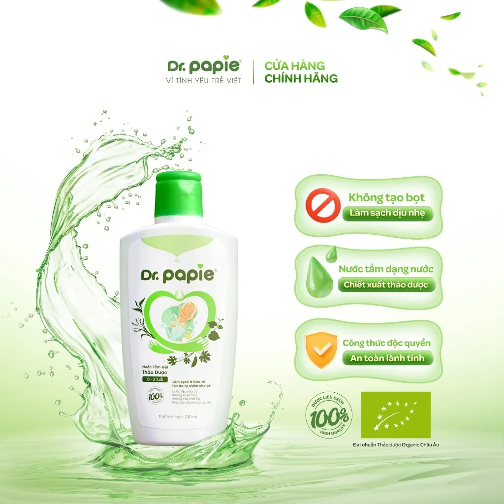Ảnh Nước Tắm Thảo Dược Dr.Papie Giúp Giảm Mẩn Ngứa, Rôm Sảy, Hỗ Trợ Làm Sạch, Mát Da Bé Chai 230ml/Chai 500ml 3