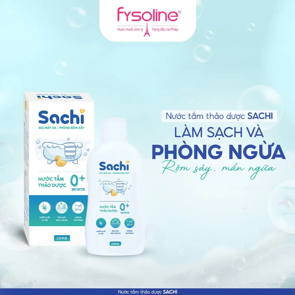 Ảnh Nước tắm thảo dược SACHI dịu mát da, phòng rôm sảy, mẩn ngứa, hăm tã, bảo vệ làn da cho bé chai 250ml 2