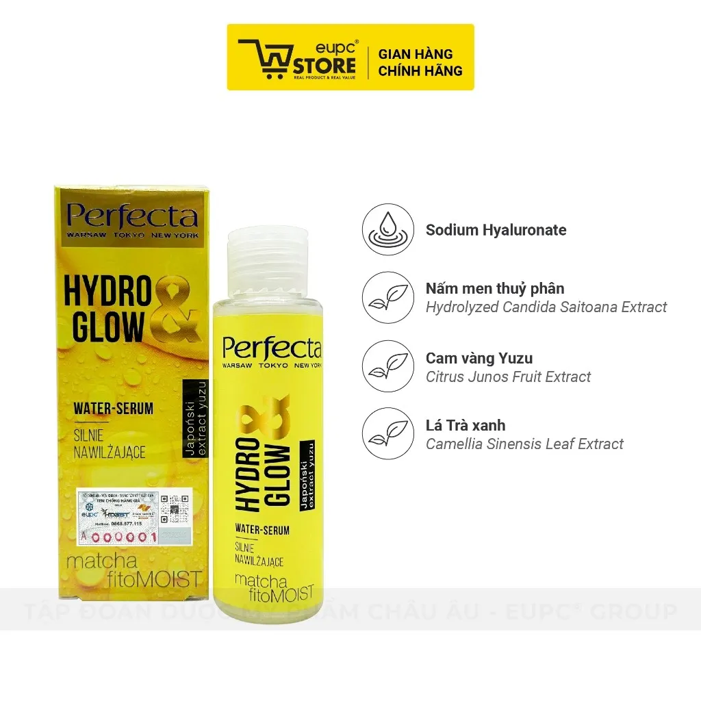 Ảnh Nước Thần Dưỡng Ẩm Căng Bóng Trẻ Hóa Da Perfecta Hydro & Glow 110ml Dịu Nhẹ, Hỗ Trợ Giảm Mẩn Đỏ Da EUPC STORE 1