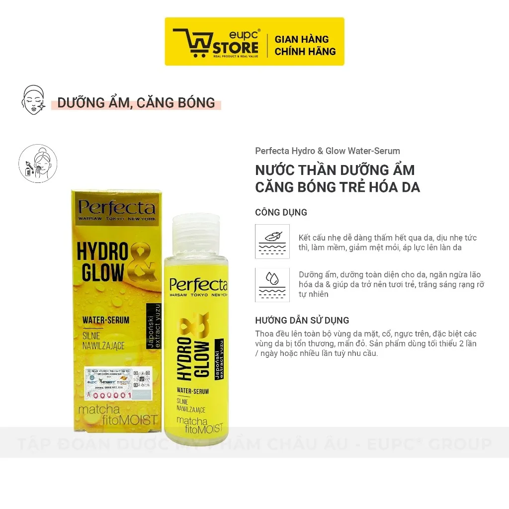 Ảnh Nước Thần Dưỡng Ẩm Căng Bóng Trẻ Hóa Da Perfecta Hydro & Glow 110ml Dịu Nhẹ, Hỗ Trợ Giảm Mẩn Đỏ Da EUPC STORE 2