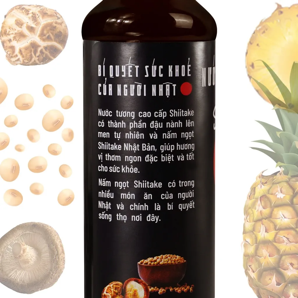 Ảnh Nước tương cao cấp Shiitake lên men tự nhiên từ đậu nành và nấm ngọt Shiitake, chai nhựa 125ml/chai Làng Chài Xưa 1