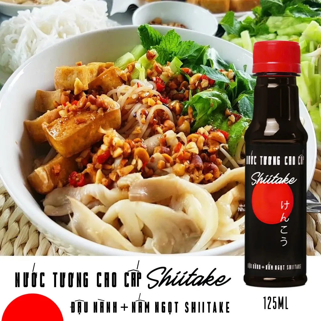 Ảnh Nước tương cao cấp Shiitake lên men tự nhiên từ đậu nành và nấm ngọt Shiitake, chai nhựa 125ml/chai Làng Chài Xưa 4
