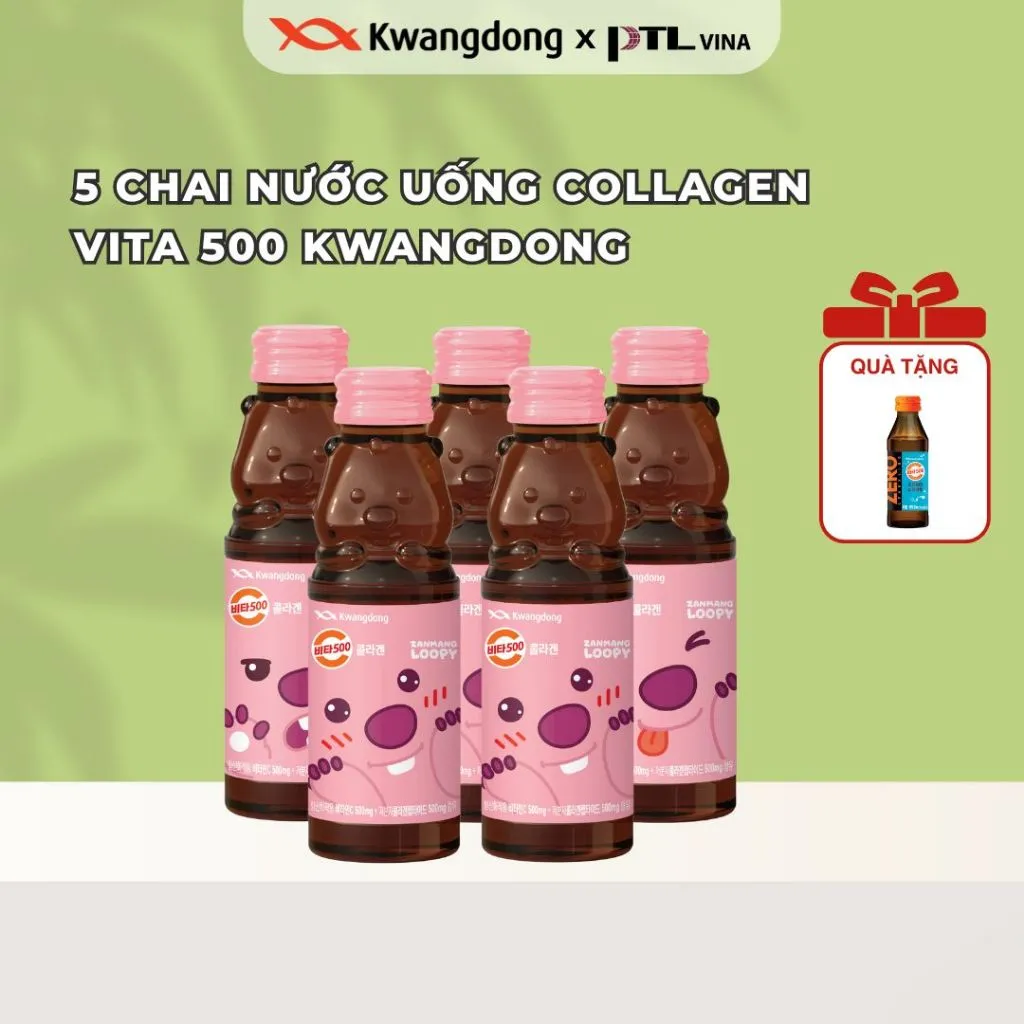 Ảnh Nước uống đóng chai bổ sung Collagen và Vitamin C Vita 500 Kwangdong làm đẹp da, chống lão hóa 100ml 1