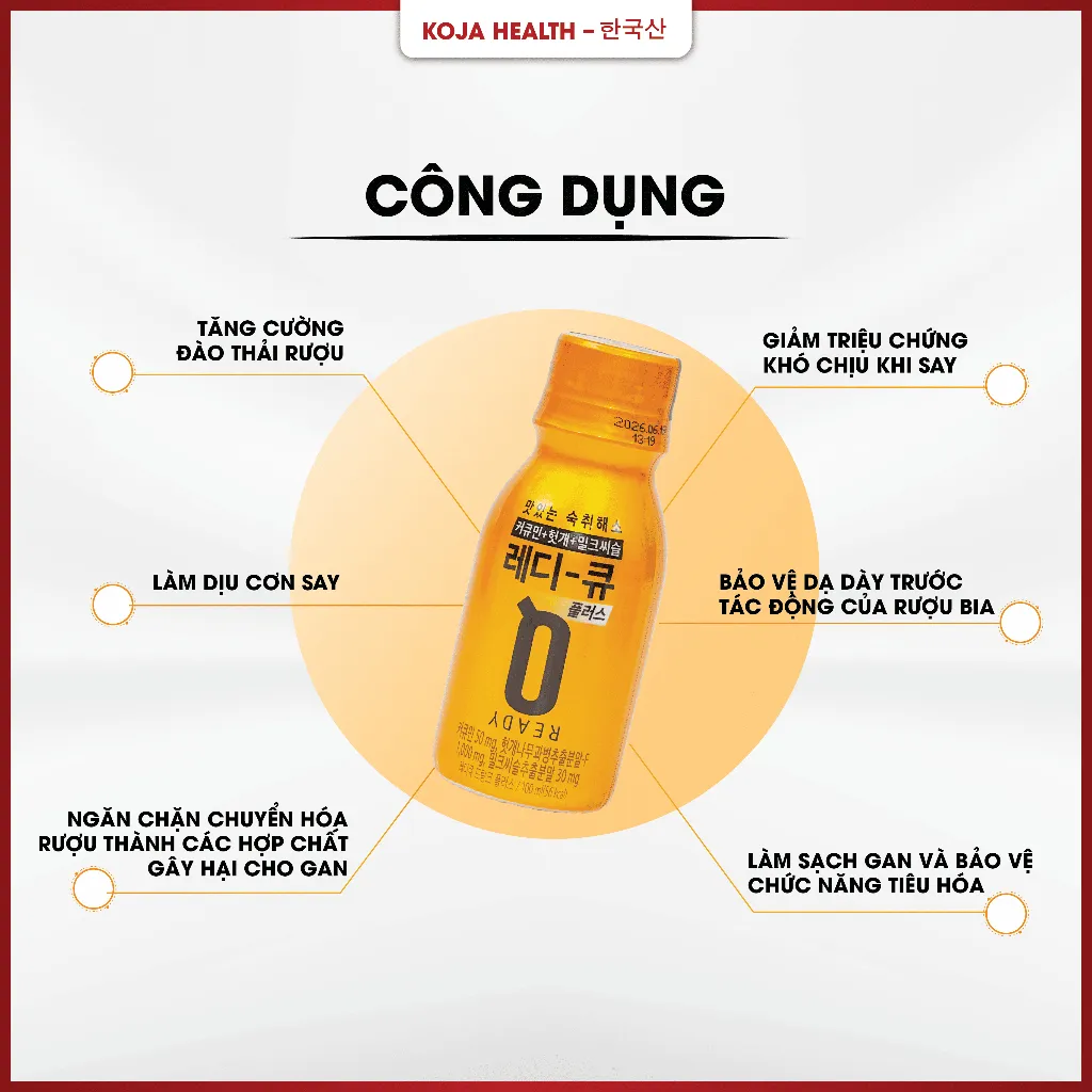 Ảnh Nước uống giải rượu, thải độc gan Hàn Quốc Ready Q hộp 10 chai x 100ml Korean Red Ginseng 1