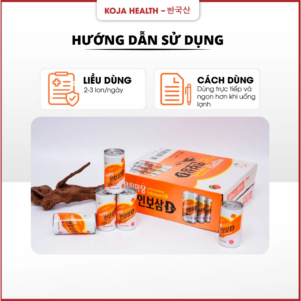 Ảnh Nước Uống Hồng Sâm Inbosam D Korean Red Ginseng Hộp 30 lon x 180ml 3