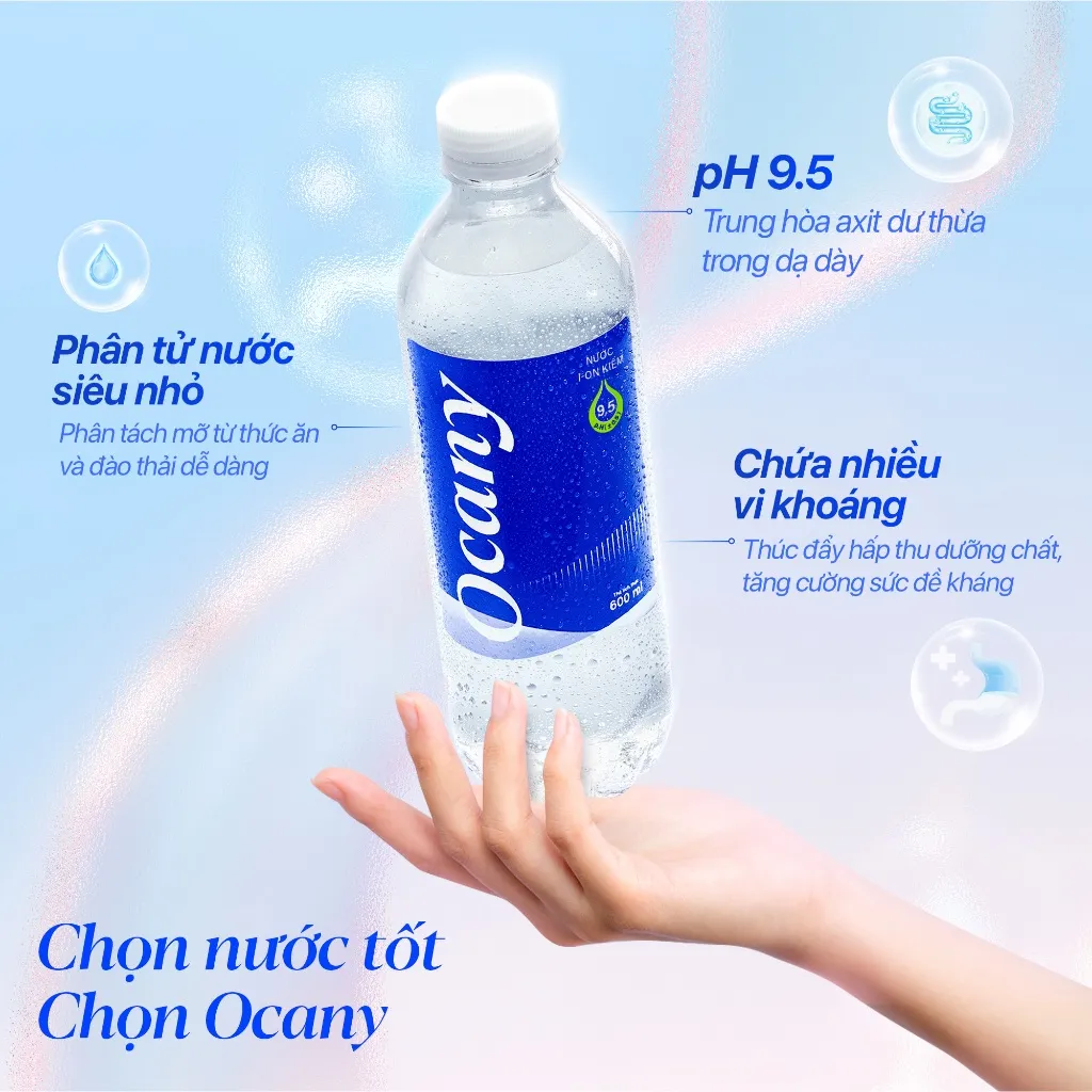 Ảnh Nước uống ion kiềm Ocany 600ml Thùng 24 chai 3