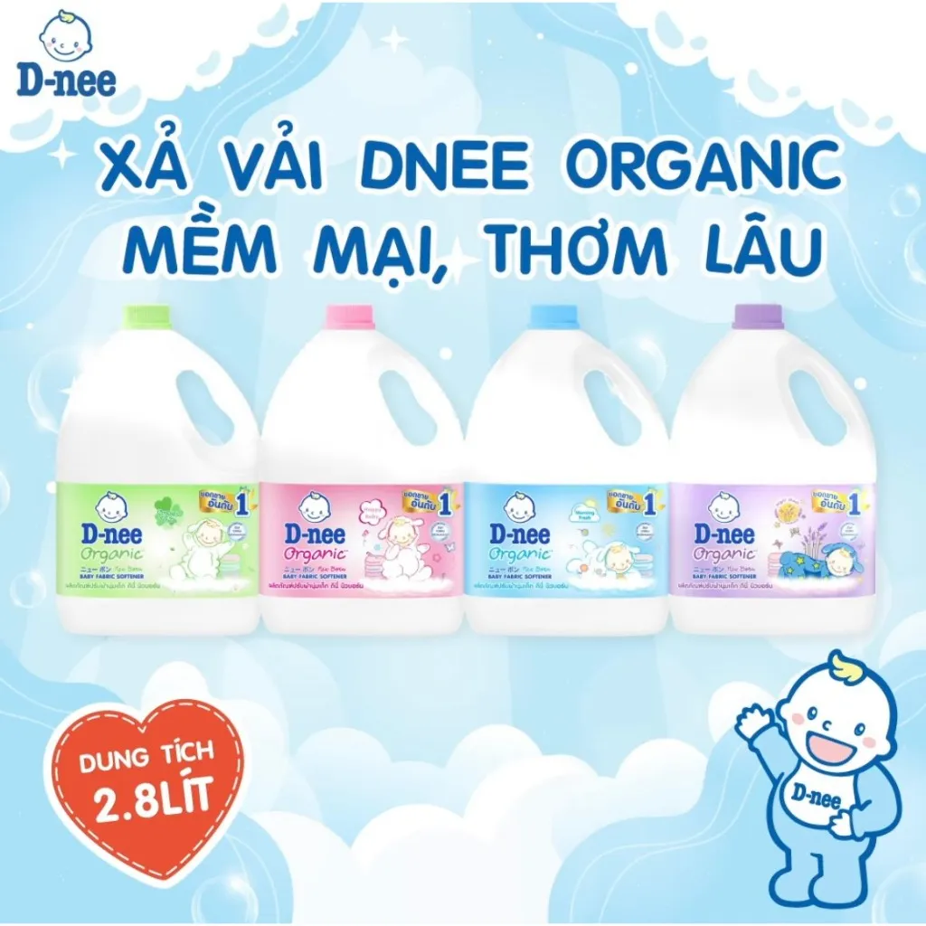 Ảnh Nước xả quần áo cho bé Dnee 2800ml 100% chính hãng đủ màu 2