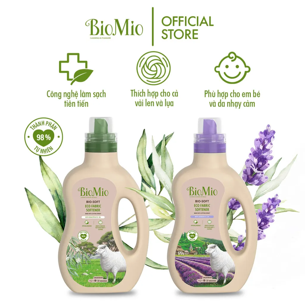 Ảnh Nước xả vải hữu cơ BioMio BIO-SOFT 1000ml hương thơm tự nhiên, an toàn cho da nhạy cảm Date 2026 1