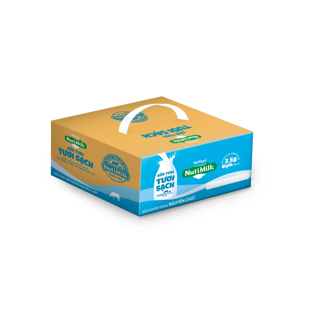 Ảnh NutiMilk Sữa Tươi Tươi Sạch Nguyên Chất Hộp 180ml Thùng 24 Hộp (180ml x 24 hộp) 2