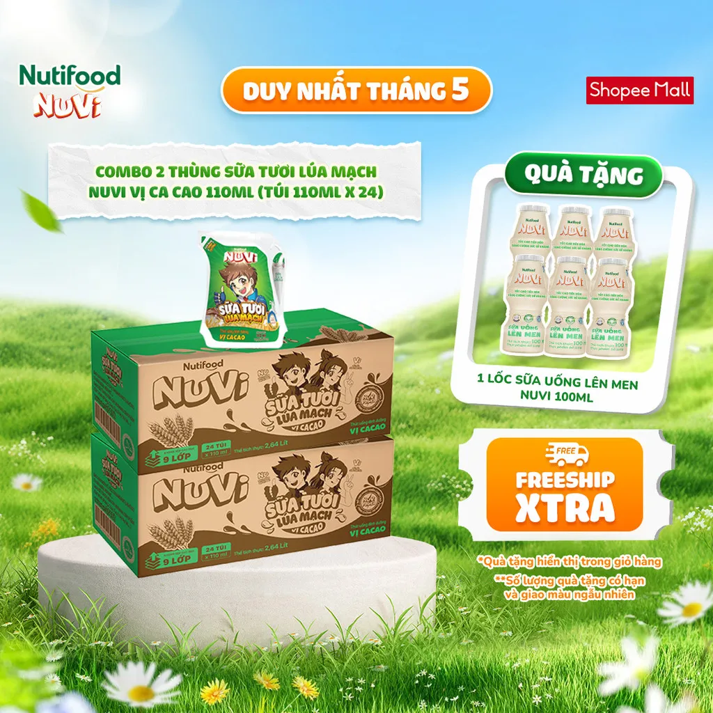 Ảnh NuVi Combo 2 Thùng Thức Uống Sữa Tươi Trái Cây 110ml (110ml x 48 gói) 2