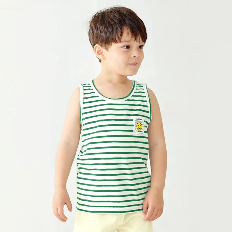 Ảnh Đồ bộ ba lỗ sát nách quần áo thun cotton mịn mặc nhà mùa hè cho bé gái và bé trai Unifriend Hàn Quốc U2023-38 4
