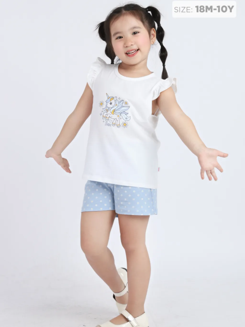Ảnh Đồ Bộ Bé Gái Thun Cotton Ngắn Tay Mềm Mát, Thoải Mái (1-10 tuổi) Baa baby - DB10N 2