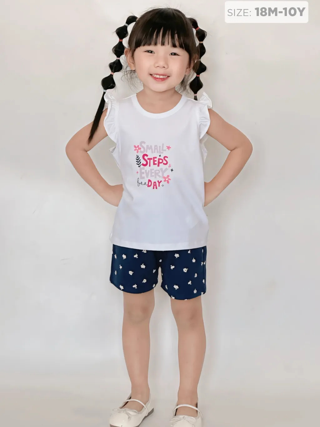 Ảnh Đồ Bộ Bé Gái Thun Cotton Ngắn Tay Mềm Mát, Thoải Mái (1-10 tuổi) Baa baby - DB10N 3