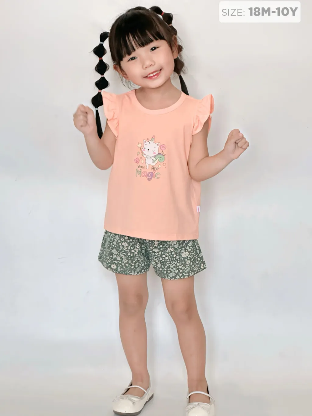 Ảnh Đồ Bộ Bé Gái Thun Cotton Ngắn Tay Mềm Mát, Thoải Mái (1-10 tuổi) Baa baby - DB10N 4
