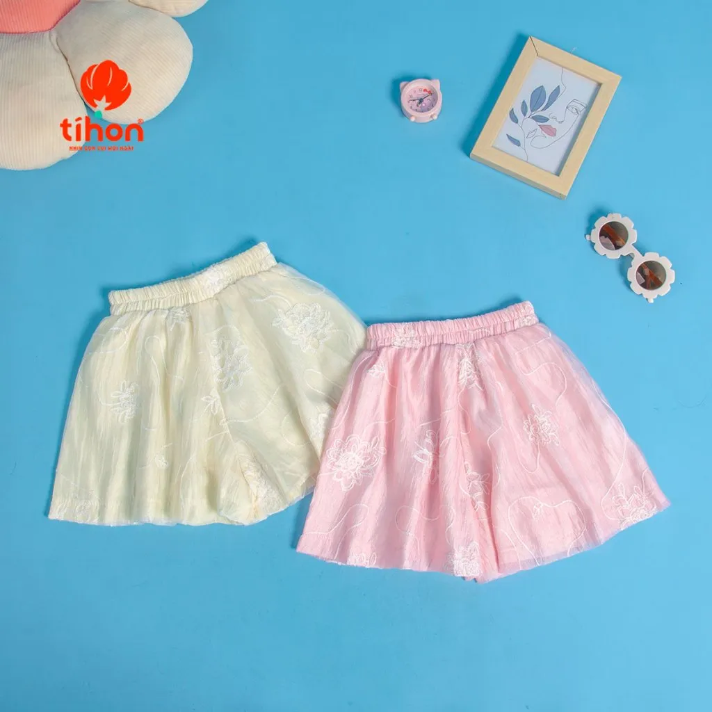 Ảnh Đồ bộ bé gái TIHON cao cấp chất liệu tơ mềm mại thoáng mát cho bé SET0786093 3