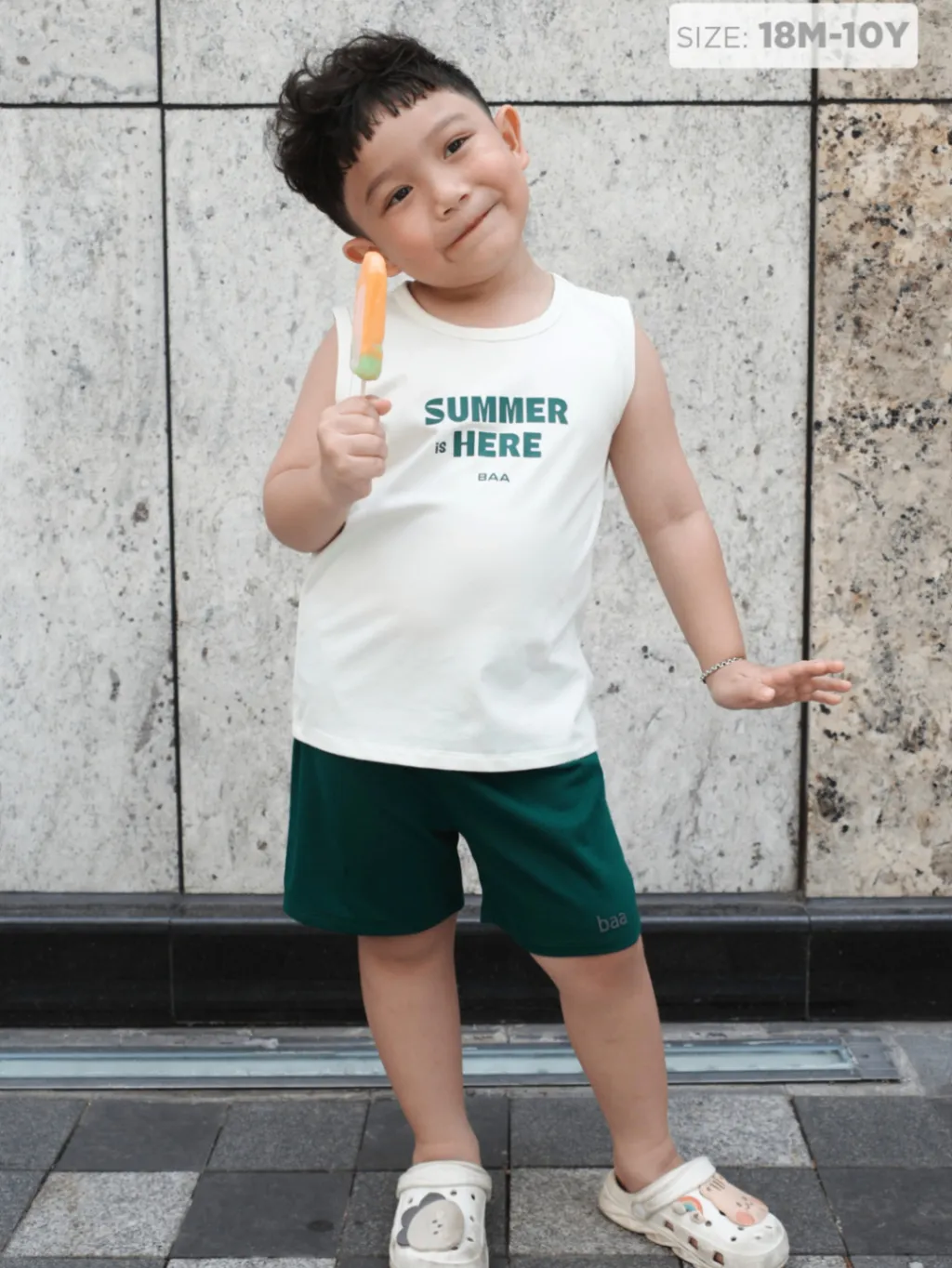 Ảnh Đồ Bộ Bé Trai Ba Lỗ Sát Nách Thun Cotton Họa Tiết Khủng Long (1-10 Tuổi) BaaBaby - B-BC-DB10C 3