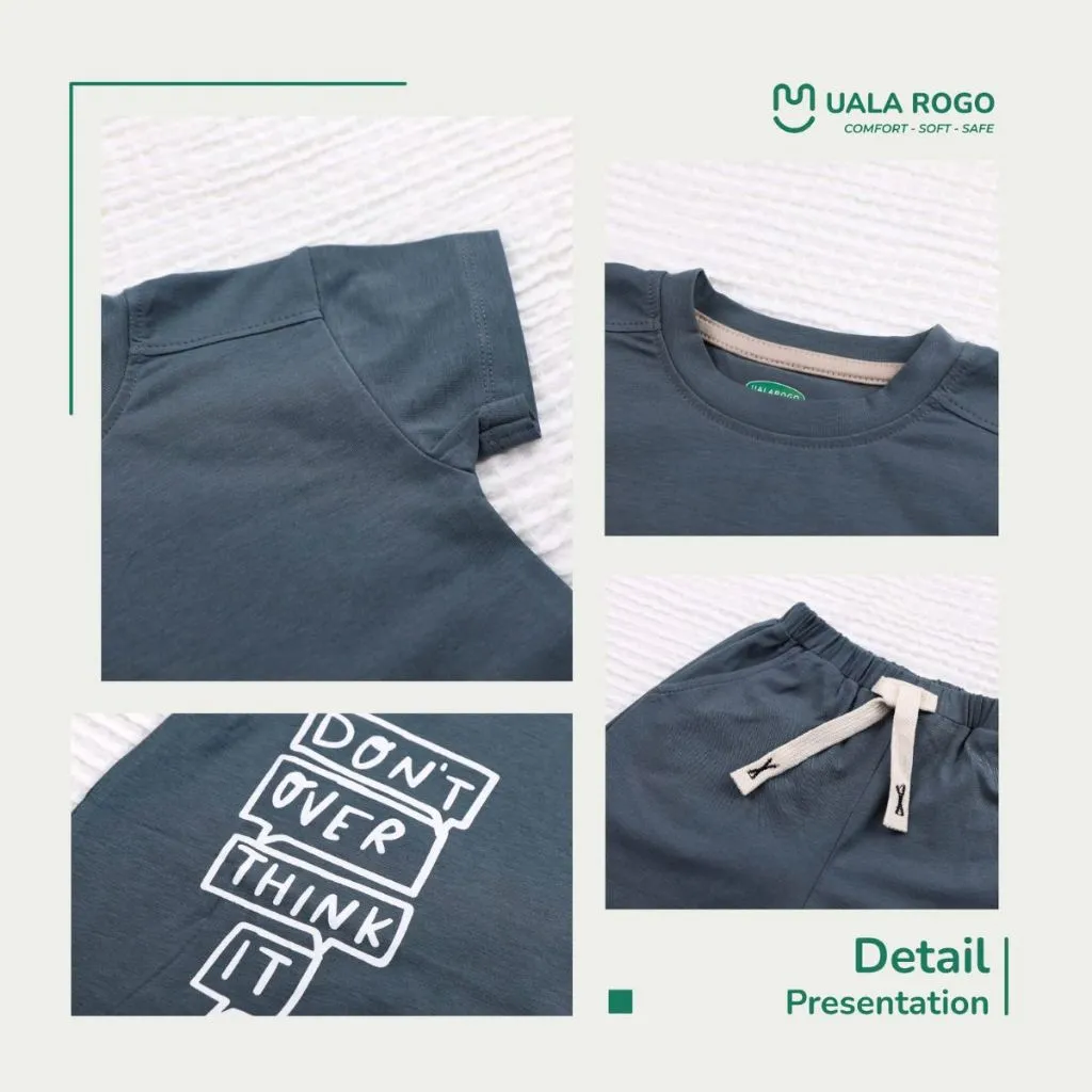 Ảnh Đồ bộ bé trai bé gái Ualarogo cộc tay mặc nhà 1-5 tuổi vải Cotton Modal thấm hút co giãn mềm mại 3835 3
