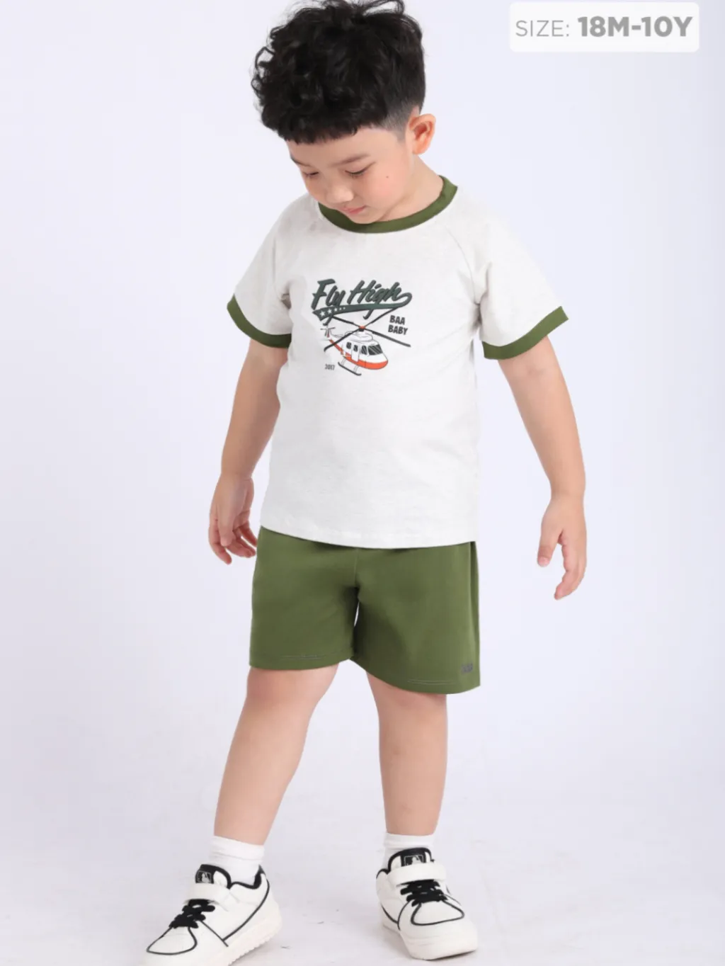 Ảnh Đồ Bộ Bé Trai In Họa Tiết Khủng Long, Xe Đua Cotton Thoáng Mát (1-10 Tuổi)BaaBaby DB03N 2
