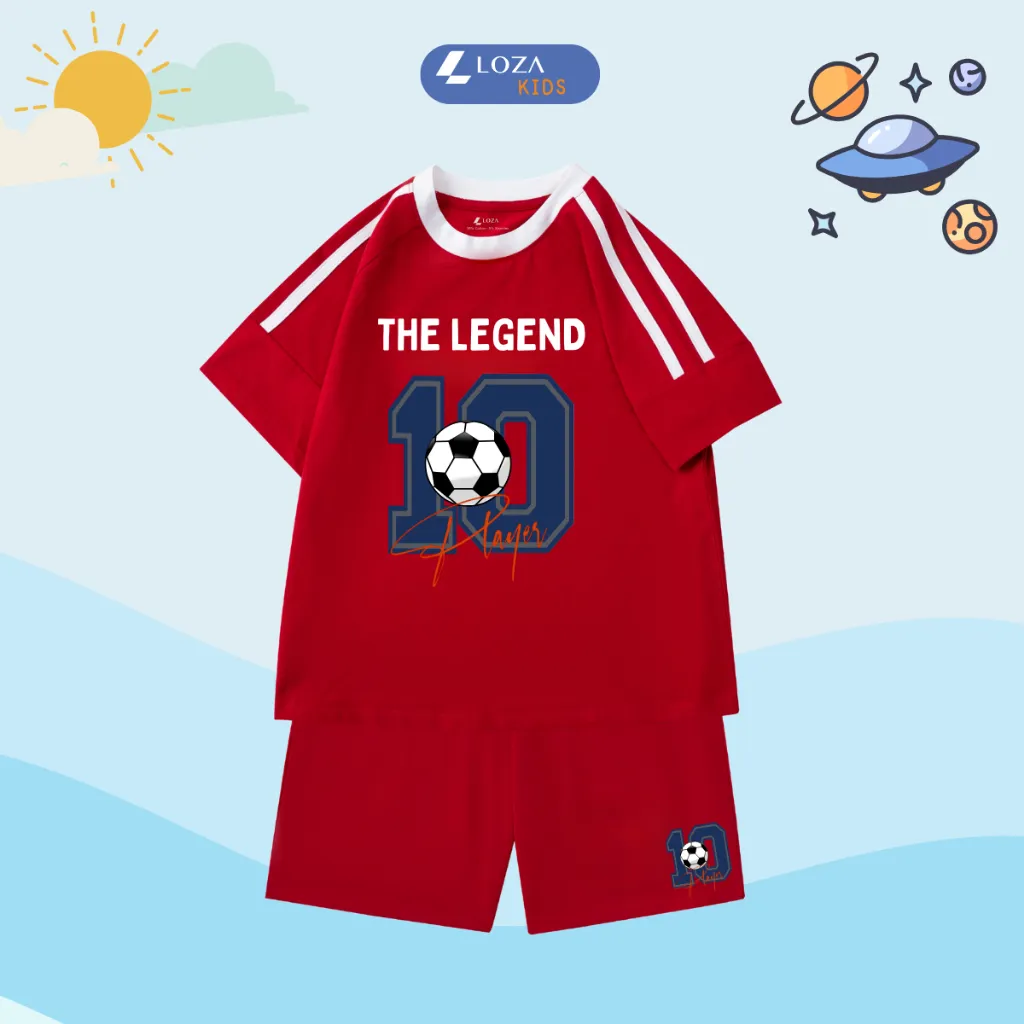 Ảnh Đồ bộ bé trai phối viền số 10 - Quần áo cho bé chất liệu thun cotton - Loza Kids BF253 1