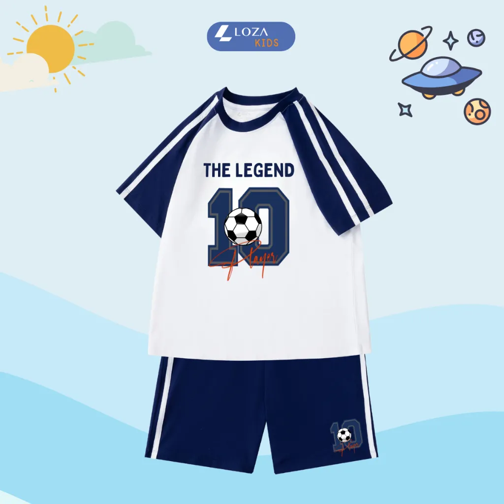 Ảnh Đồ bộ bé trai phối viền số 10 - Quần áo cho bé chất liệu thun cotton - Loza Kids BF253 3
