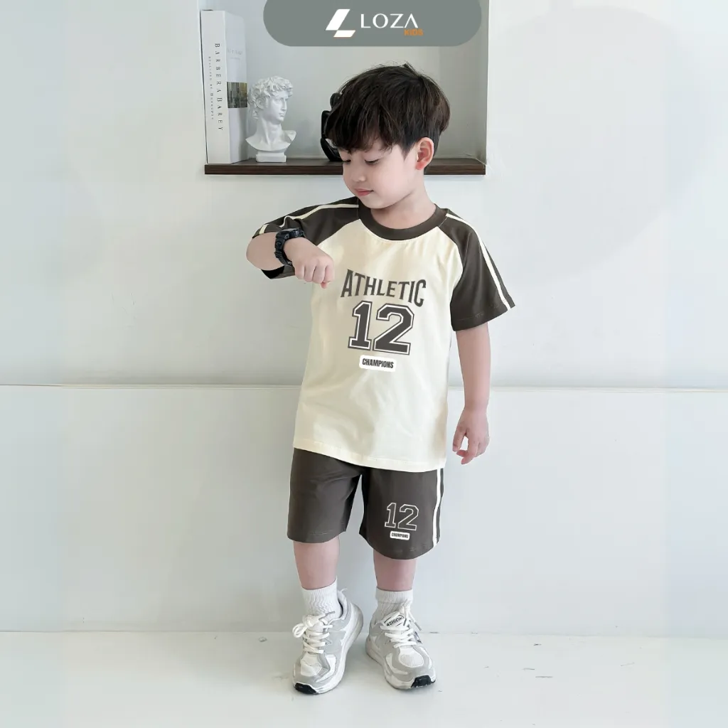 Ảnh Đồ bộ bé trai phối viền số 12 - Quần áo cho bé chất liệu thun cotton - Loza BF286 2