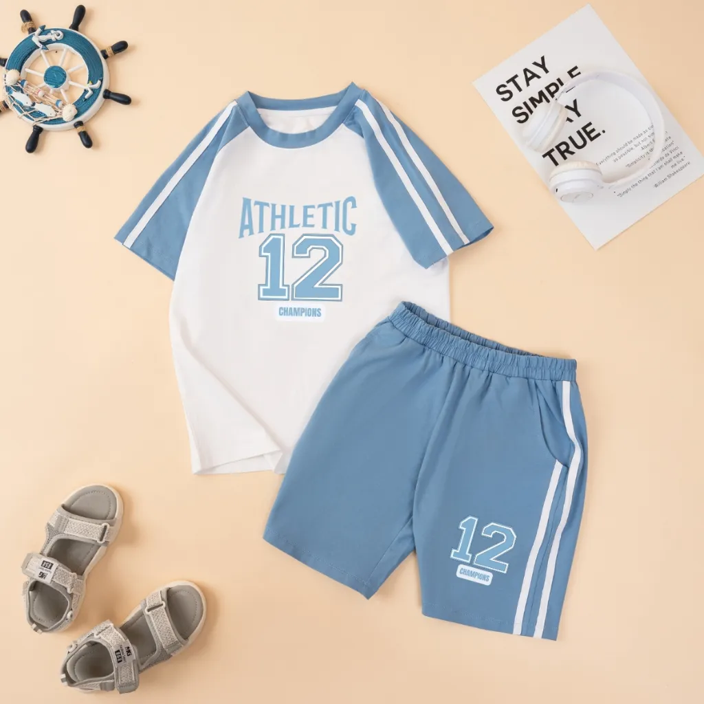 Ảnh Đồ bộ bé trai phối viền số 12 - Quần áo cho bé chất liệu thun cotton - Loza BF286 4