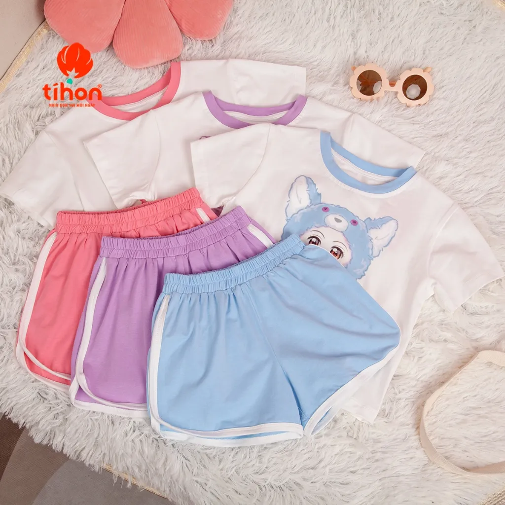 Ảnh Đồ bộ cho bé gái TIHON cao cấp chất liệu cotton thoáng mát, mềm mại cho bé SET0750685 2