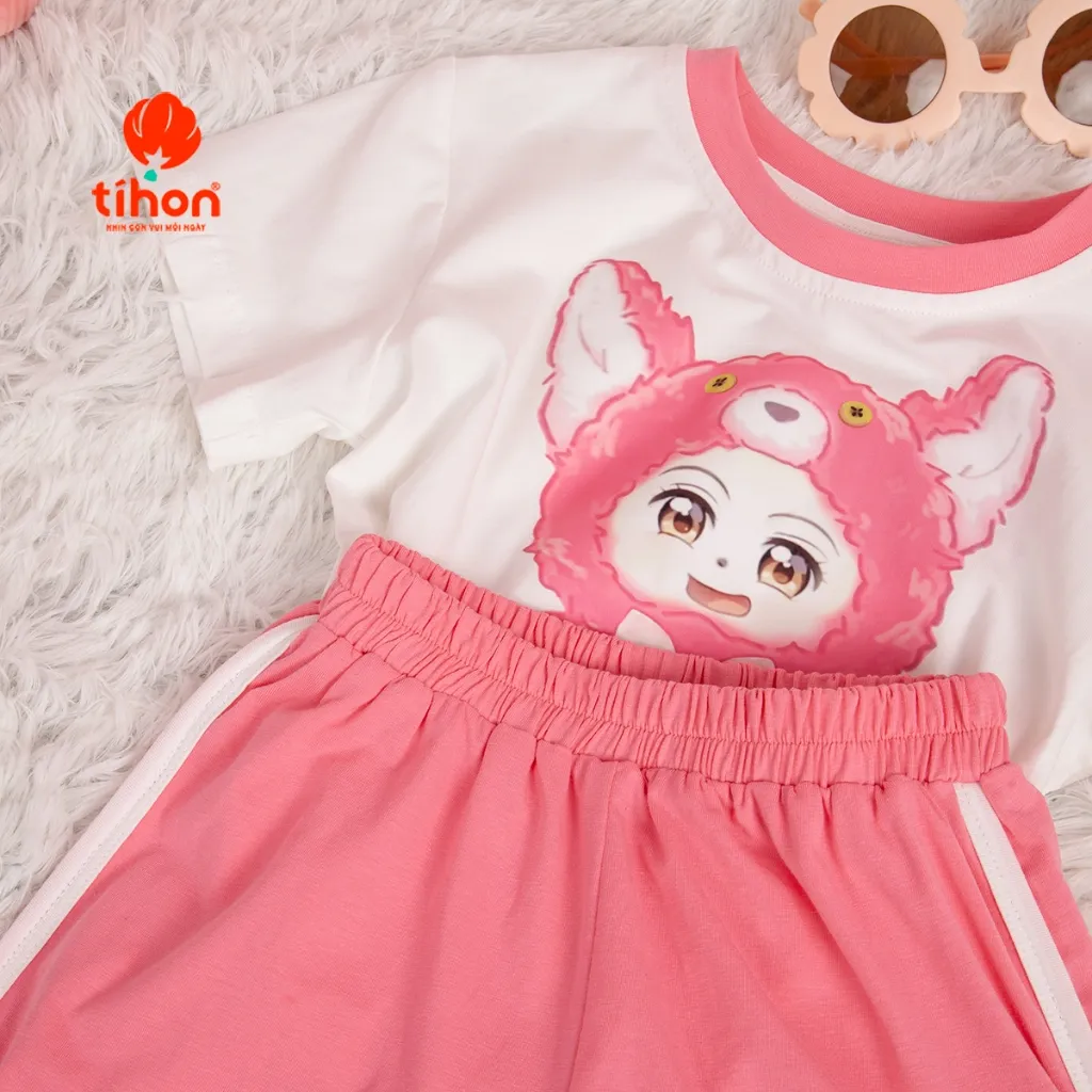 Ảnh Đồ bộ cho bé gái TIHON cao cấp chất liệu cotton thoáng mát, mềm mại cho bé SET0750685 3