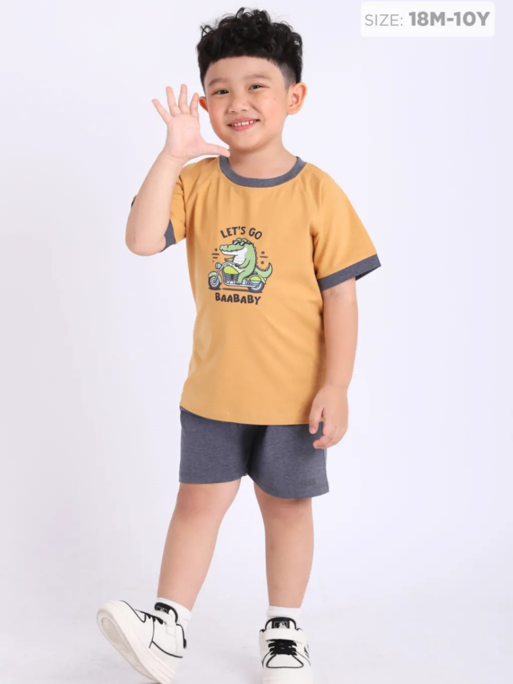 Ảnh Đồ bộ cho bé trai tay ngắn, bộ ngủ bé trai từ 1 tuổi - 10 tuổi Baa Baby - B-BC-DB04N 1