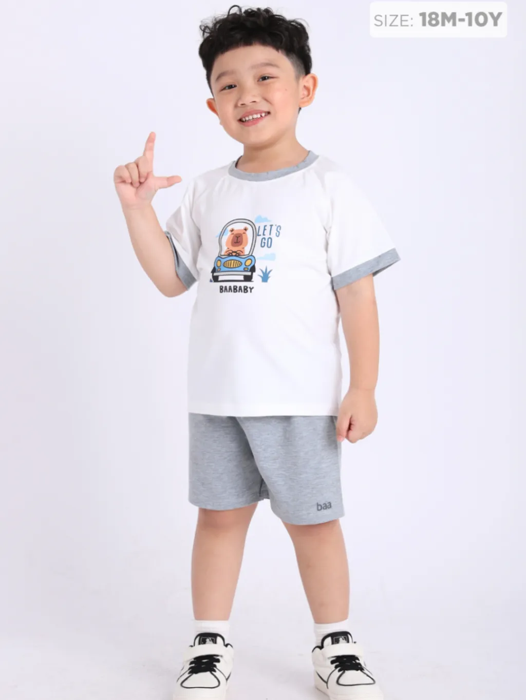 Ảnh Đồ bộ cho bé trai tay ngắn, bộ ngủ bé trai từ 1 tuổi - 10 tuổi Baa Baby - B-BC-DB04N 2