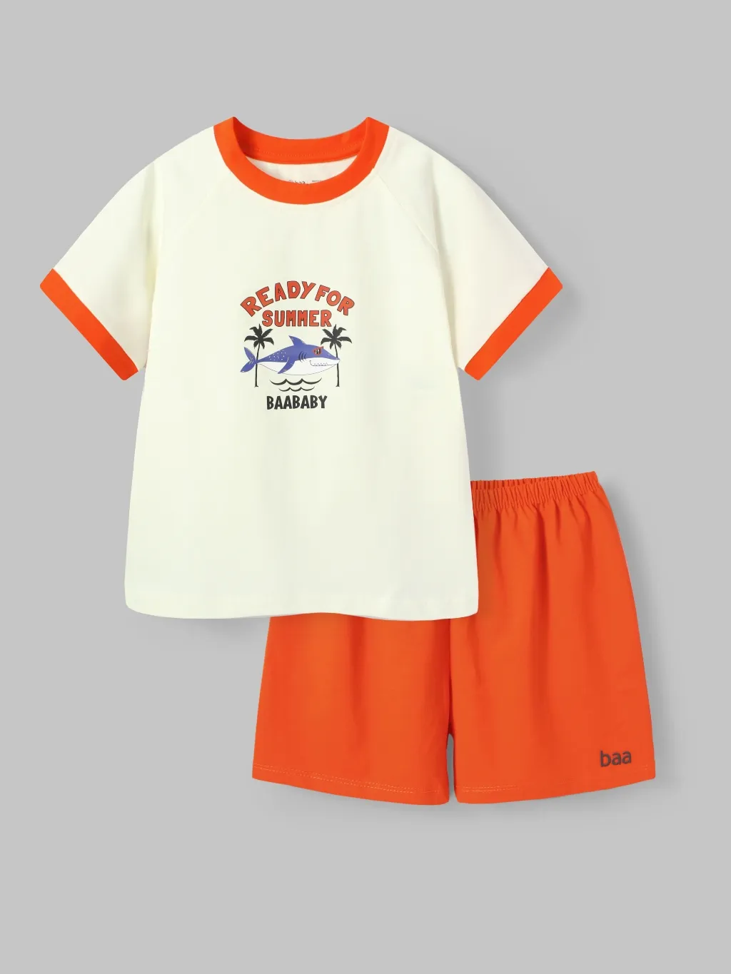 Ảnh Đồ Bộ Cộc Tay Bé Trai Cotton Thấm Hút Thoáng mát (1-10 Tuổi) BaaBaby B-BC-DB03N 3